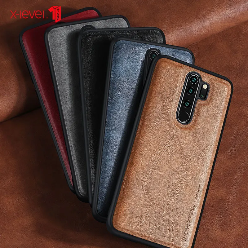 X-level чехол из искусственной кожи для Xiaomi Redmi Note 8 Pro Мягкий Силиконовый