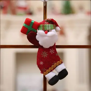 

4Pc Christmas Tree Hanging Ornament Santa Hold Gift Box Pendant Doll Home Decor K4UA