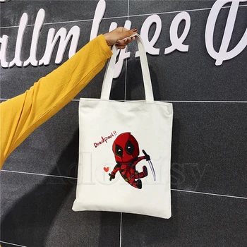 

Deadpool Tote Bag Unisex Canvas Bags Shopping Bags Printed Casual Shoulder Bag Foldable