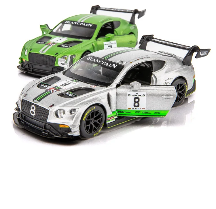 Моделирование Bentley GT3 гоночный сплав модель автомобиля детский звук и свет откатная игрушка гоночный