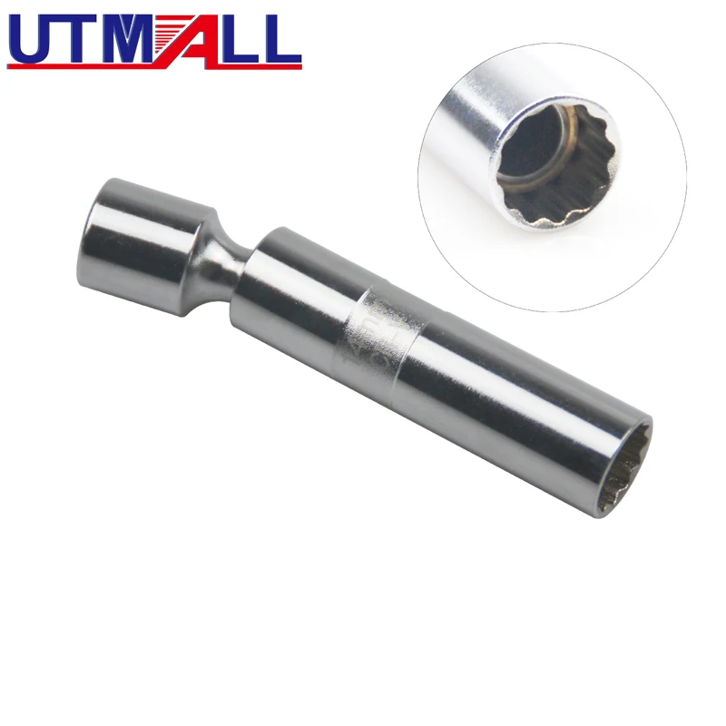 14mm 3/8" Drive Universal Joint Spark Plug Socket Magnetic Removal Install Tool 