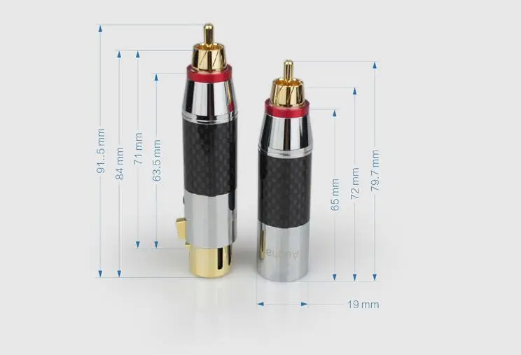 Углеродное волокно латунь позолоченный Аудио Адаптер XLR 3Pin 3 pin Мужской/Женский RCA мужской аудио адаптер конвертер HIFI поддерживается
