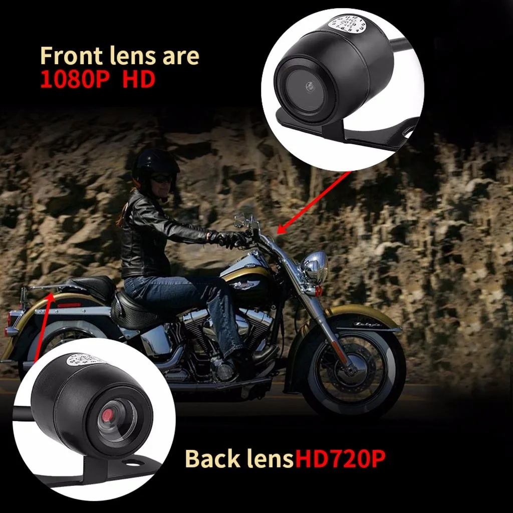 HD 1080P мотоцикл Dirver записанная камера Автомобильная экшн Спортивная камера Dash Cam со специализированным двойным треком передний задний рекордер