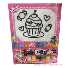 Южно-корейский Детский Сделай Сам жемчуг ni hua Снежная грязевая раскраска картина ручной работы Песочная раскраска просо грязевая Раскрашенная Снежинка жемчужная боль