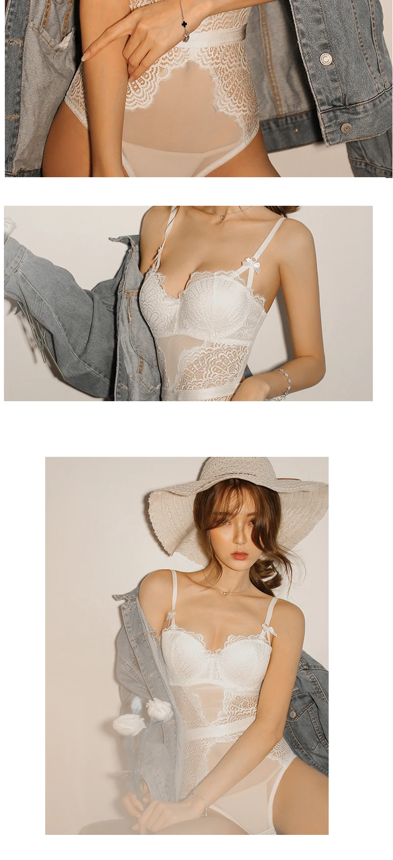 Bodysuits sem Mangas para Mulheres Oco para Fora Sexy Lingerie Balconette Underwire Acolchoado Push up Sutiã Renda Shapewear Macacão 8 High Quality Pijamas e Moda Íntima