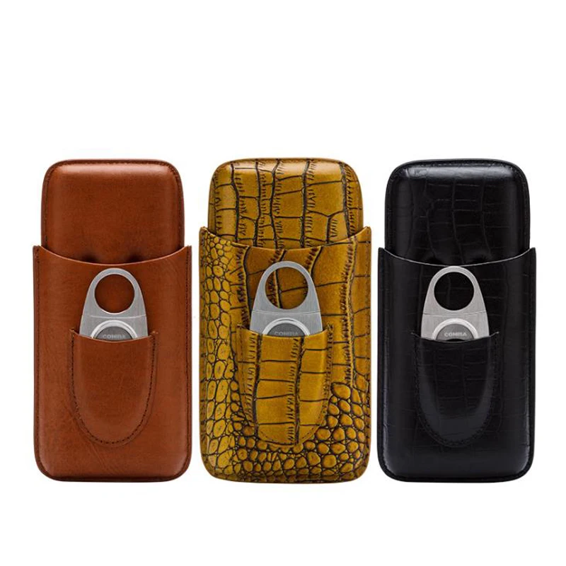 Чехол для сигар COHIBA из натуральной кожи роскошный дорожный мини хьюмидор с 3