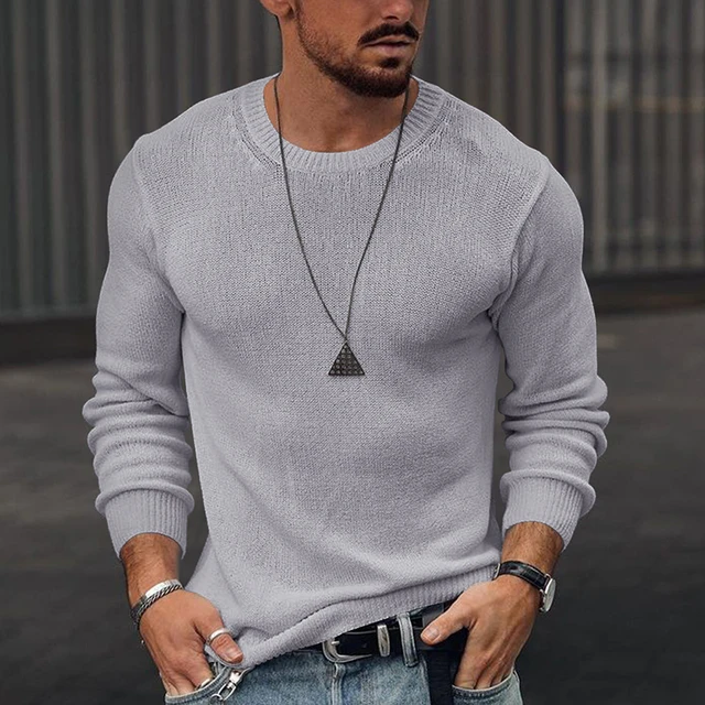 Men 2021 Spring Autumn Long Sleeve Sweaters Fashion Mens O-Neck Sweater  Pullovers Streetwear Casual Solid