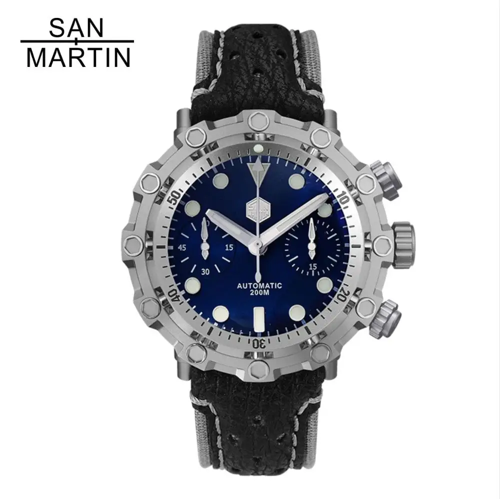 Мужские наручные часы с титановым ремешком и хронографом ETA7753 Mov't Sapphire Crystal