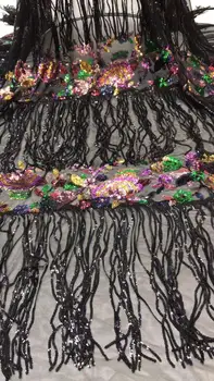 

fashion ZH-11781 with sequins embroidered African Tulle Lace Fabric for bridal dress