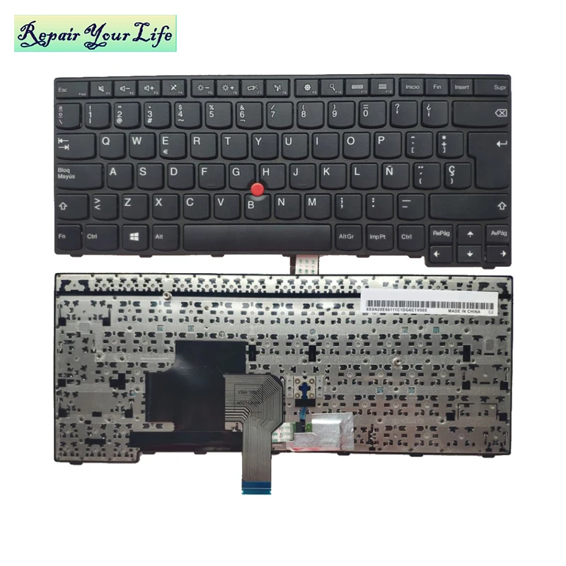 laptop keyboard SP Spanish for lenovo E450 T450 W450 SN20E66184 PK130TR3A30 black with red pointing cap original | Компьютеры и офис