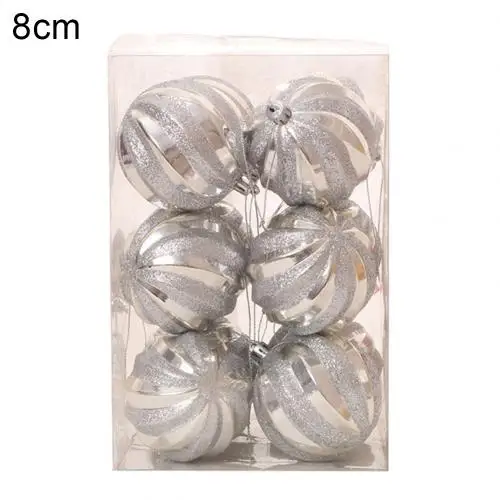 12PCS Christmas Baubles Ball Tree Ball Decorations for DIY Xmas Party Wedding Hainging Balls Party Garden Tree Decorative Ball - Цвет: Серебристый