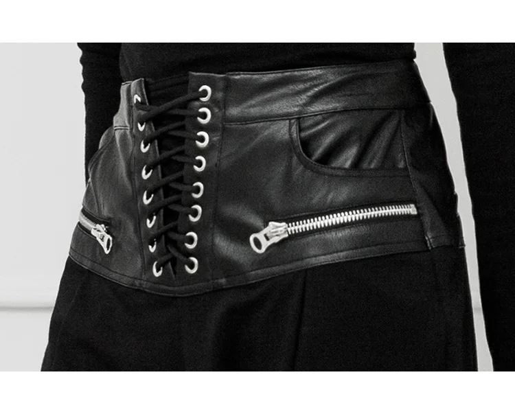 PUNKRAVE Осенние новые персональные панк красивые сплайсинговые шаровары женские повседневные штаны с высокой талией