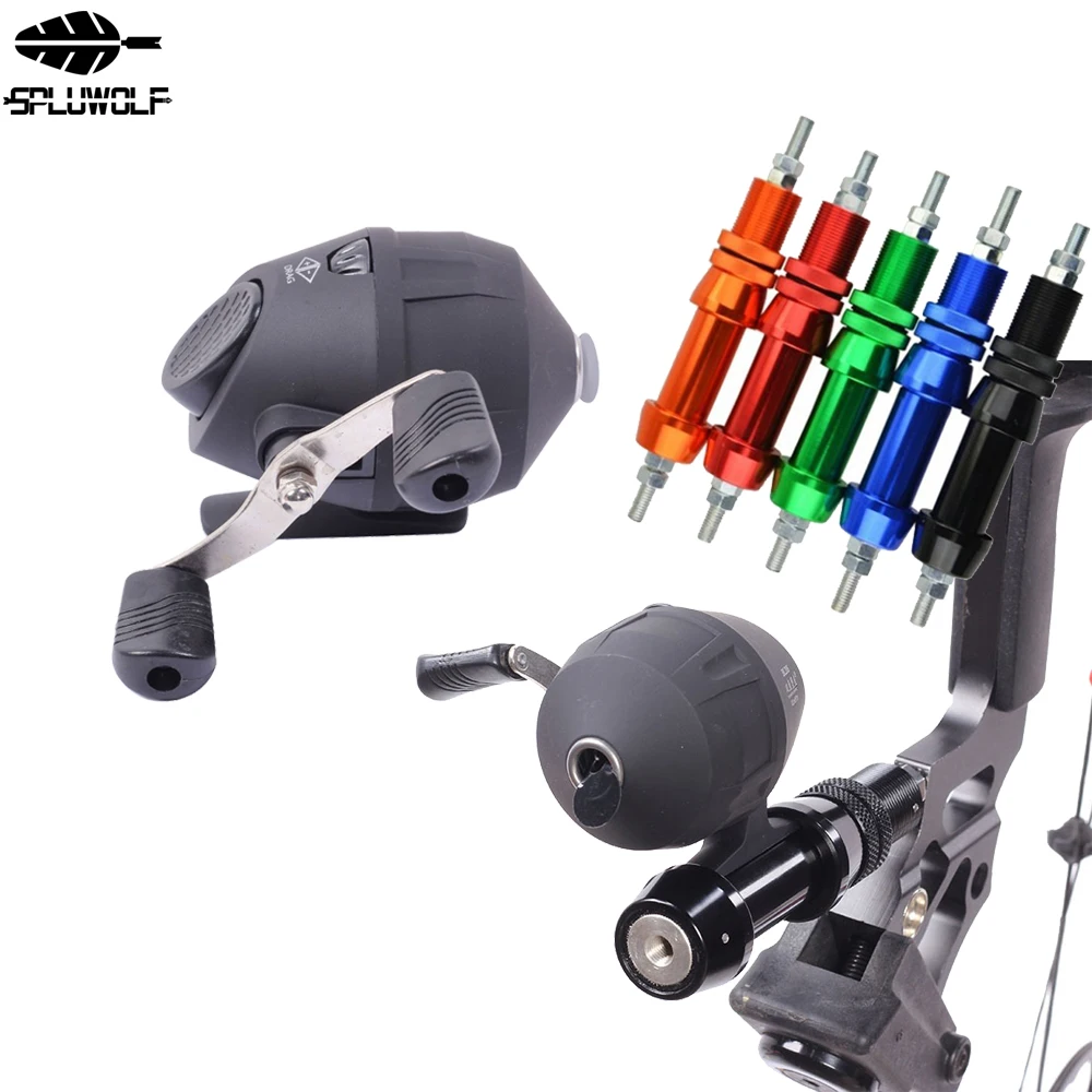 Archery Compound Recurve Bow Fishing Reel Mount Seat Base + Slingshot Shooting   Fishing Reel BL20s 30 Meter Rope