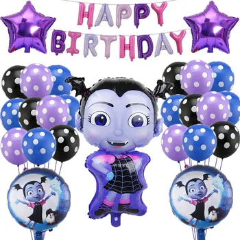 

38pcs Vampire Girl Balloon Halloween Witch Cartoon Foil Birthday Party Balloon Kids Birthday Party Decorations Classic Toys Gift