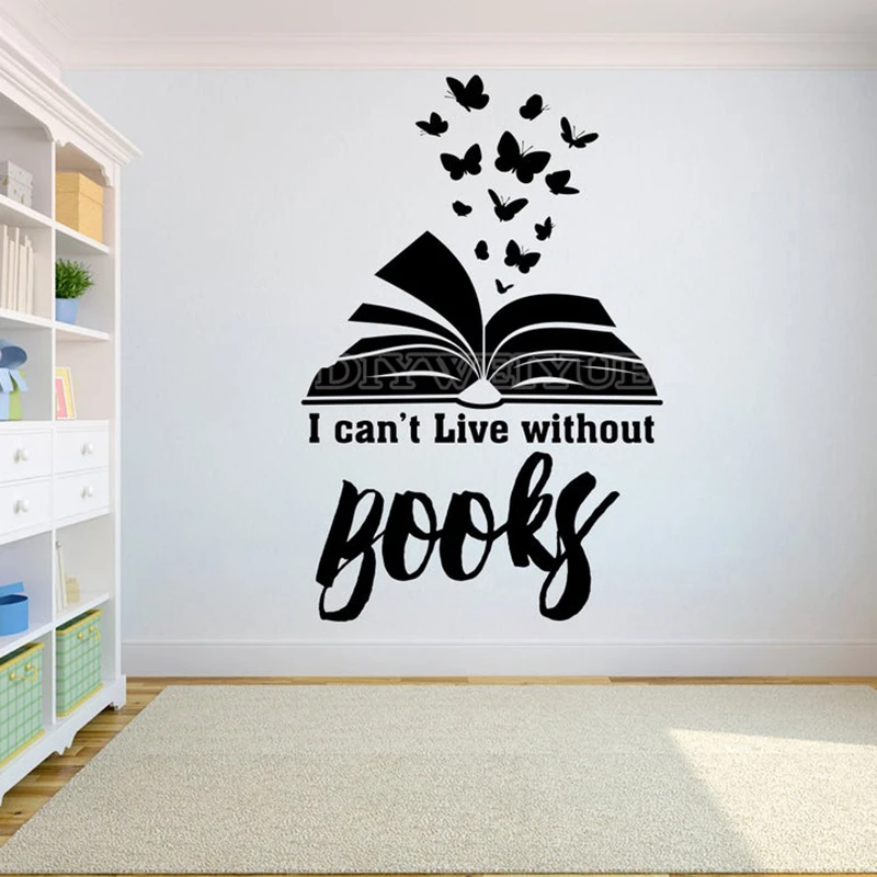 Autocollant Mural De Citations De Livres Pour Salle De Lecture Decoration De Bibliotheque Autocollants Muraux Amovibles Accessoires De Decoration De Librairie Z3 Aliexpress