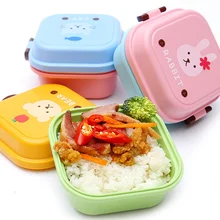 Простой стиль пластиковый мультяшный двойной Ланч-бокс портативный контейнер для хранения фруктов креативные полезные кухонные инструменты милый детский подарок