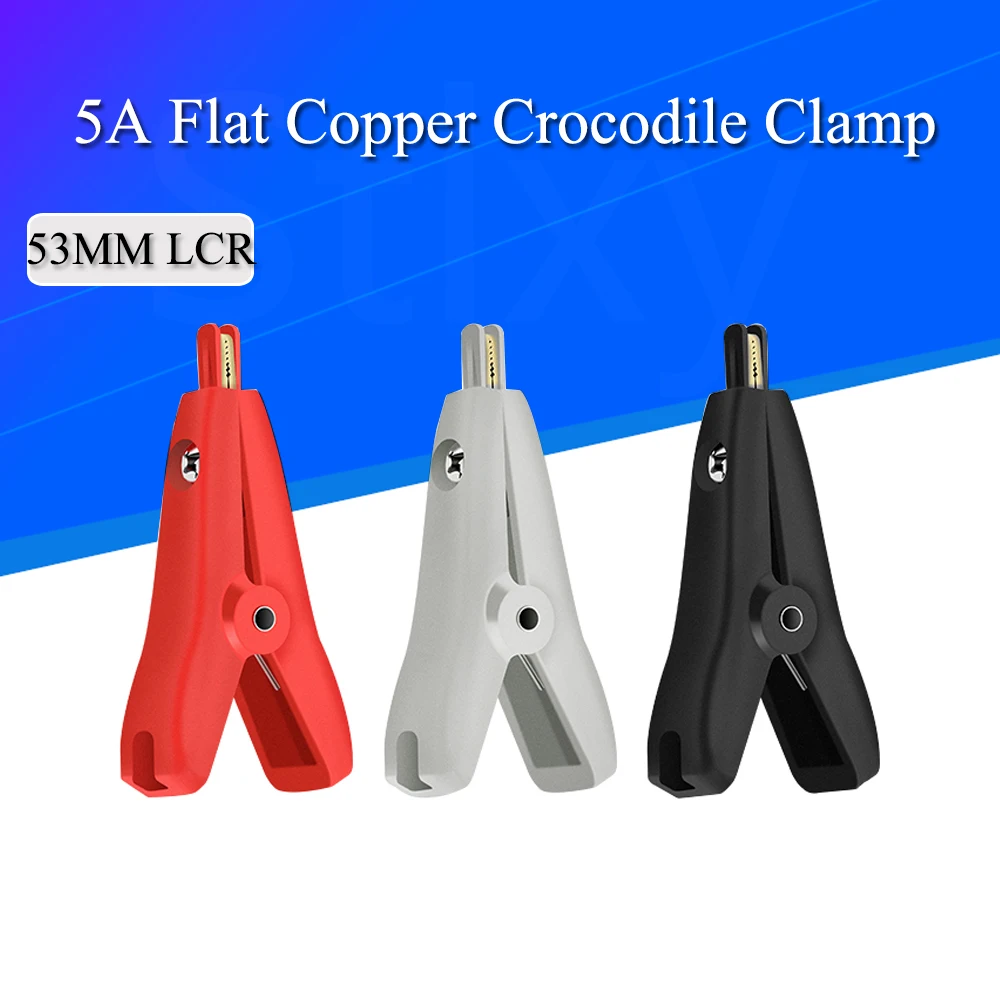53mm Flat Copper Crocodile Clamp LCR Kelvin Clip Positive And Negative Two Stage Test Clamp alligator clips electric test clamp test clip electrical clamp