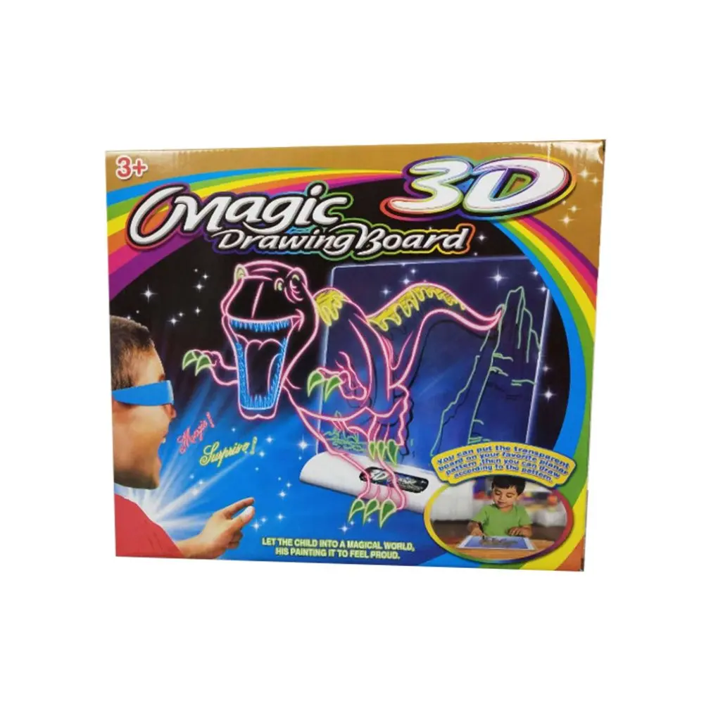 Фиолетовый Волшебная 3D доска для рисования 3D флэш 3D альбом для рисования Раннее Обучение Diy игрушки Детская окрашенная доска - Цвет: Фиолетовый