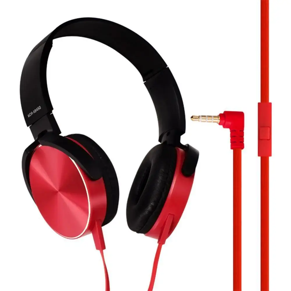 3 5mm Audio On Ear Headphones with Mic PC Tablet Laptop Cord Headsets Stereo Bass Portable Fold Flat Computer Earphone with Q1Y8