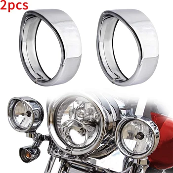 

1 Pair Motorcycle 4.5 inch 4 1/2 LED Auxiliary Light Fog Light Decorate Visor Style Passing Lamp Trim Ring Mounting for S