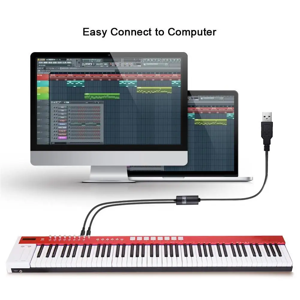 Электрический Кабель-адаптер с USB на 2 MIDI для ПК музыкальная клавиатура