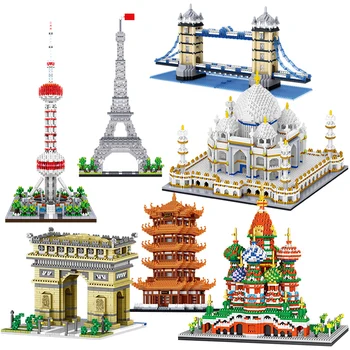 

Famous Architecture Eiffel Tower Taj Mahal Building Blocks Model World City Bricks Toy Lepinblocks Christmas gift