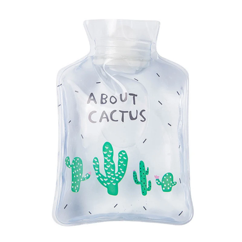 Cactus Милая Мини ручная Po Теплая бутылка для воды картон прозрачная для хранения бутылок с горячей водой маленький портативный ручной подогреватель воды инъекции сумка для хранения - Цвет: Cactus