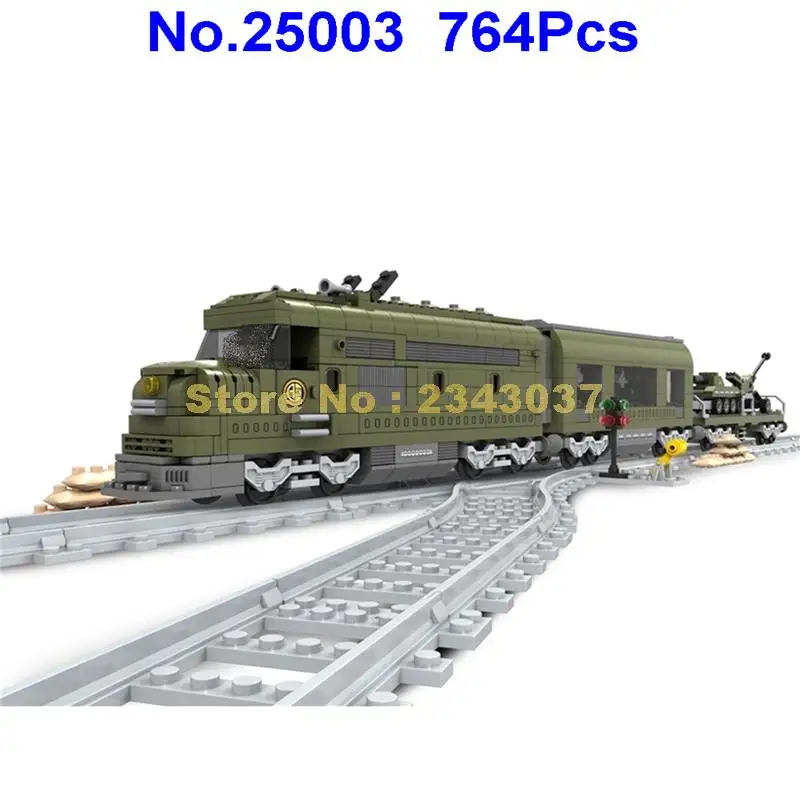 Ausini 25003 764 шт Строительный поезд серия военный Железнодорожный строительный блок игрушка