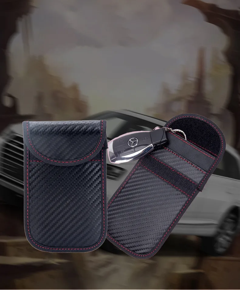 Car Key Signal Blocker Case Signal Shield Case Protector Pouch Car Keys Ring Keyless RFID Blocking Bag car key blocker,car key shielding box,faraday key fob protector