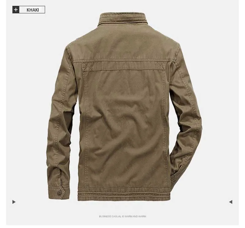 Куртки больших размеров для мужчин, повседневная куртка со стоячим воротником в стиле милитари, Мужская ветровка, деловая одежда для отдыха, верхняя одежда, пальто