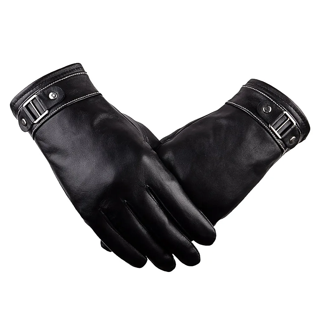 

Fashion Classic Adult Luxurious Men Leather Winter Super Warm Gloves Cashmere Anti-slip Thermal Touch Screen Gloves