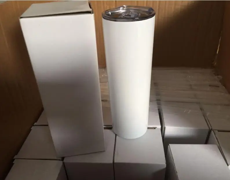 

20oz сублимированная узкие стакан Нержавеющая сталь Кофе кружка утепленная винный бокал без ножки с печатным ярлыком соломинки вакуумная кружка Сделай Сам стаканы