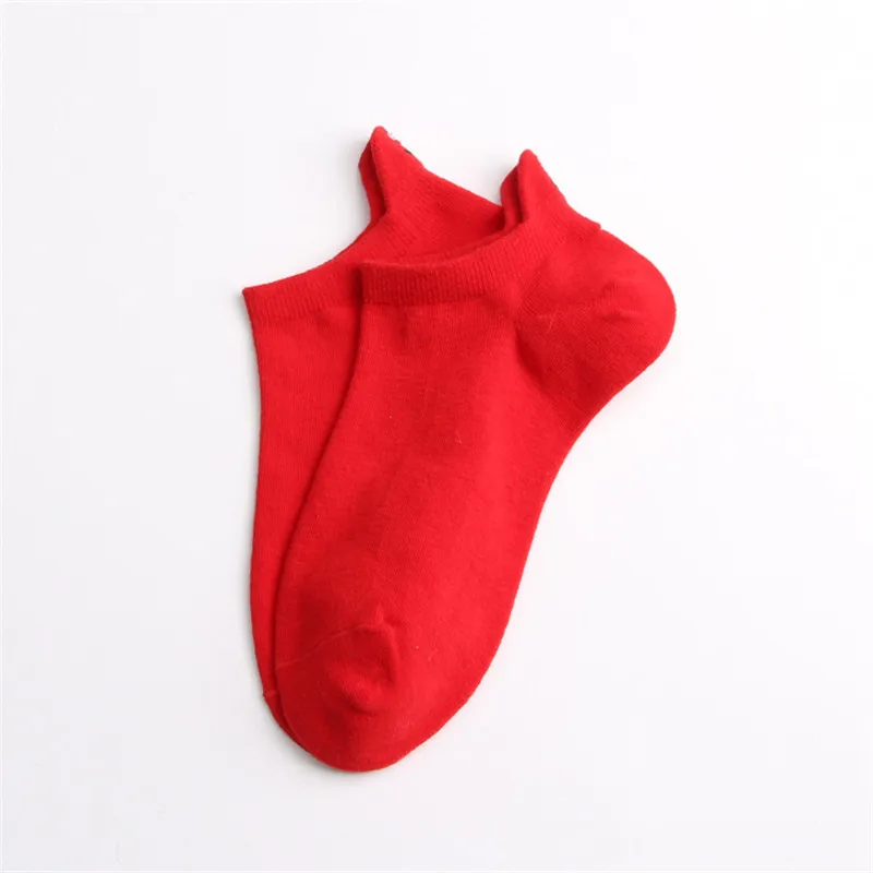 red 10 штук/упаковка, 5 пар детских носков женский милый веселое Harajuku невысоким каблуком носки Для женщин счастливые носки весенне-летняя хлопковая смесь носки-башмачки - Цвет: red