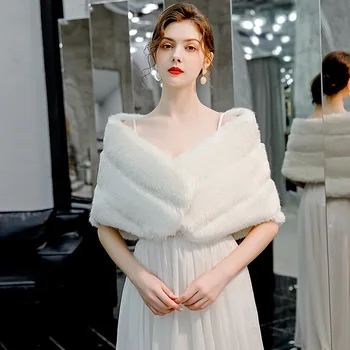 

2020 Real Wedding Cape Wedding Shawls To Marry The Bride 2020 New Cape Coat Cheongsam Shawl Female Autumn Winter Keep Warm