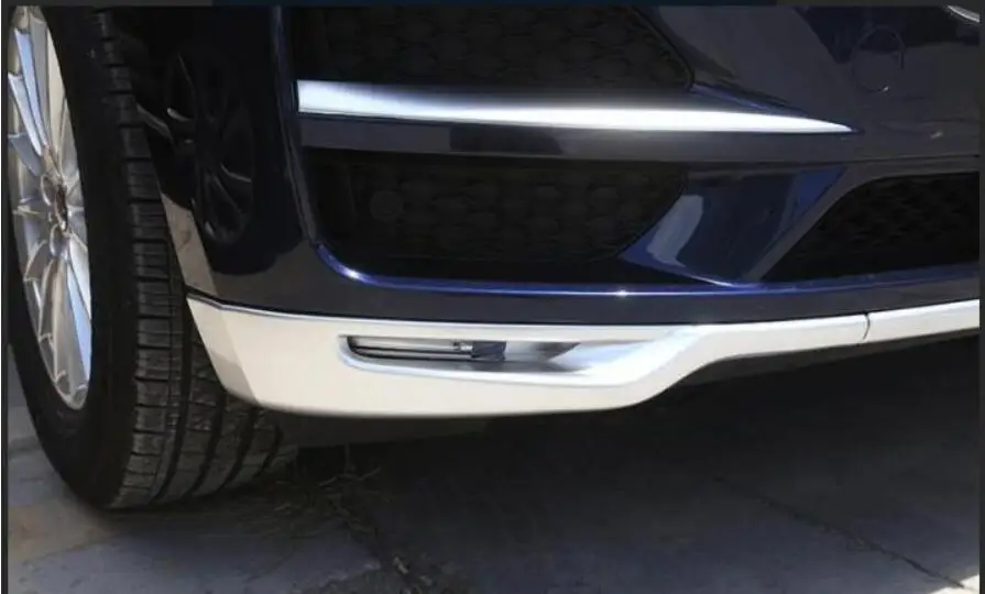 For Jaguar F-Pace F Pace Car-styling ABS Matte Chrome Front Grill Bumper Cover Trim Set of 3pcs