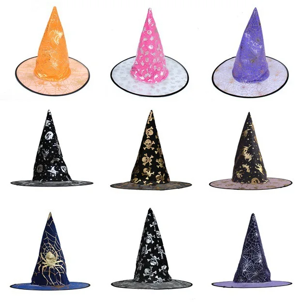Halloween Articles Ball Performance Cosplay Witch Mantle Accessories Wizard Hat Magic Hat Gauze Cap Witch Cap
