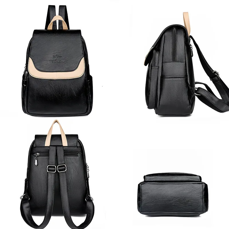 Женские кожаные рюкзаки, высокое качество, Sac A Dos, школьные сумки для девочек, большая вместительность, сумки на плечо, женские дорожные сумки, Mochilas
