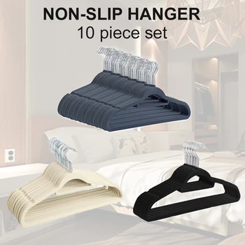 

Flocking Hanger Non-slip Plastic Flocking Velvet Coat Flocked Custom Hanger Seamless Drying Rack Newest 2019