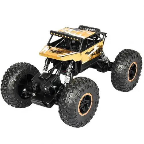 Детский Радиоуправляемый автомобиль, игрушка 4WD 2,4 Ghz, перезаряжаемый Радиоуправляемый гоночный автомобиль, внедорожник, рок-гусеничный автомобиль, детская игрушка, изменение скорости - Цвет: Golden