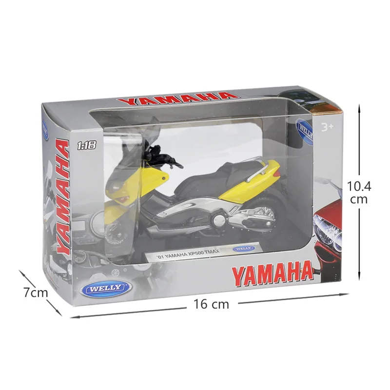 Модель мотоцикла WELLY 1:18 2001 YAMAHA XP500 TMAX из сплава под давлением игрушка для детей