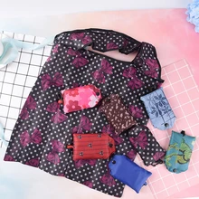 2 шт. Женская многоразовая хозяйственная сумка для дома, сумка-тоут, складная сумка с модным цветочным принтом, складывающиеся сумочки