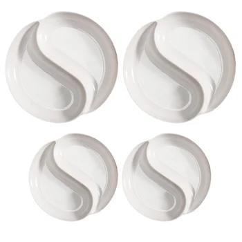 4 szt Tace pigmentowe Tai chi kształtowe tace pigmentowe Premium tace malarskie (białe) tanie i dobre opinie CN (pochodzenie) Color Mixing Tray Pigment Trays Color Mixer Color Fixing Plate Color Display Plate