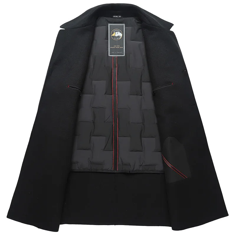 8XL, двустороннее шерстяное пальто, мужское теплое ветрозащитное пальто, увеличивающее удобрение, легко толстое Свободное пальто