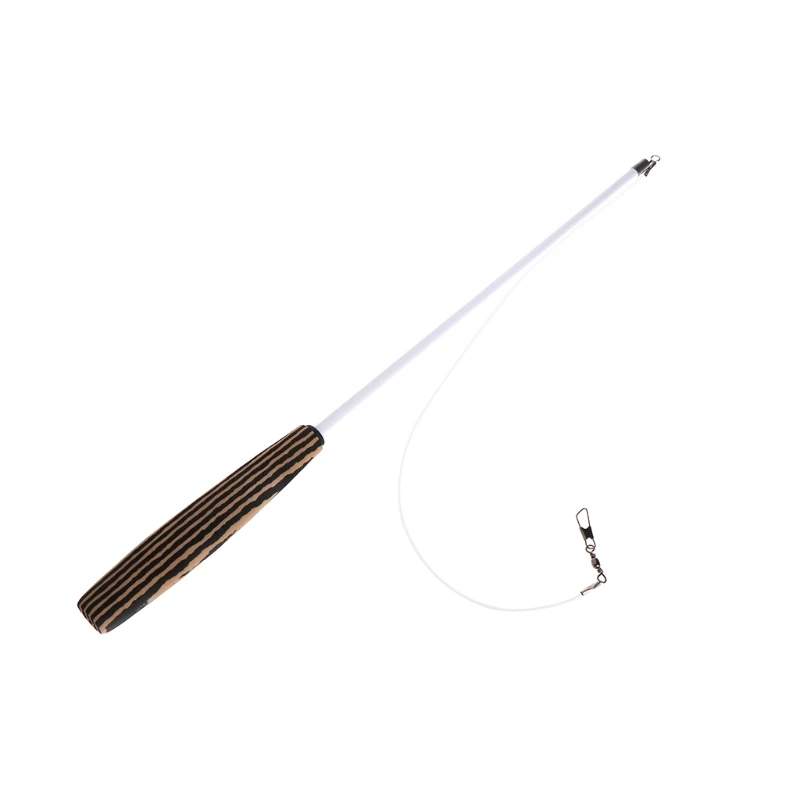 Cat Toy Plush Stick Stretch Kitten Pet Dog Teaser Fun Play Wand Interactive Wire - Color: Brown