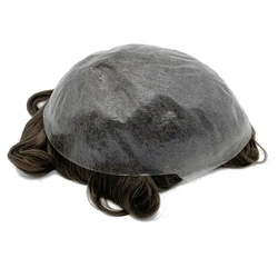 New Arrival Human Hair Toupee Injected Knot Skin Base Invisible Knots Natural Hairline Toupee For Men