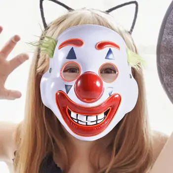 

new LED Halloween Christmas Horror Clown Joker Mask Clown Mask Halloween Cosplay Costume Props for children's birthday gift