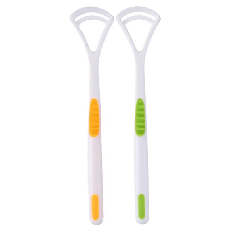 Yellow And Green Щетка для языка скребок для чистки для ухода за зубами инструмент для чистки языка - Цвет: Yellow And Green