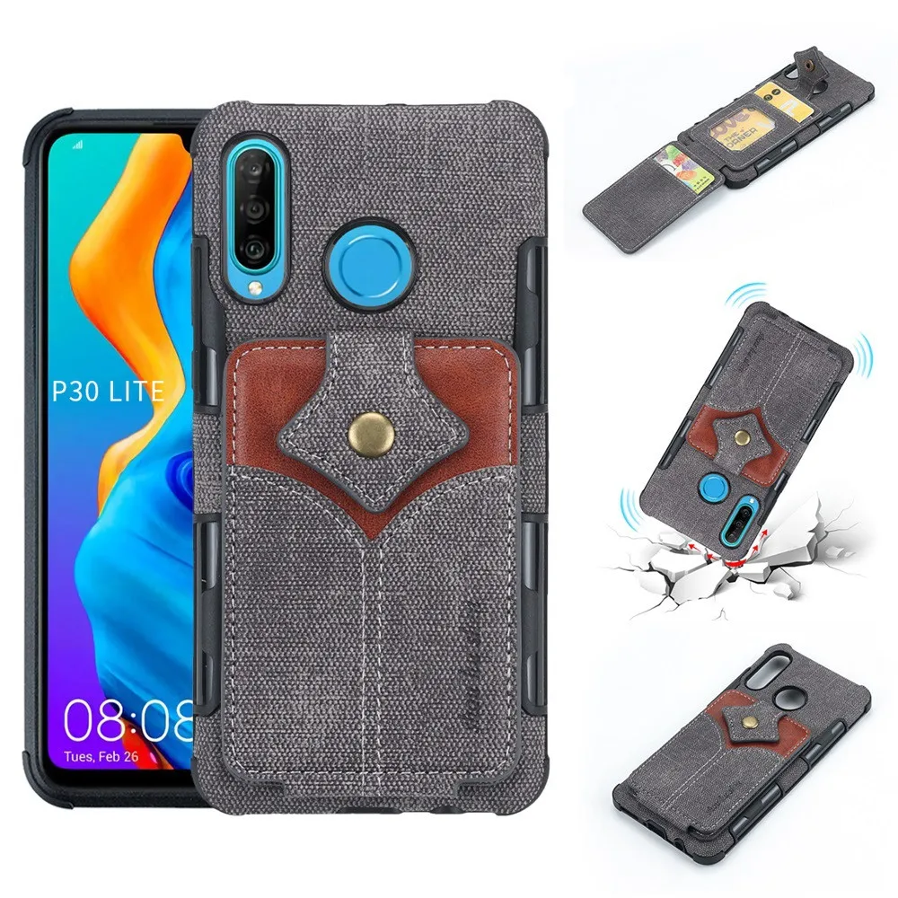 Чехол для huawei P30, чехол для huawei P30LITE P30 PRO, классический флип-кошелек, чехол s держатель для карт, чехол для телефона, чехол - Цвет: Black
