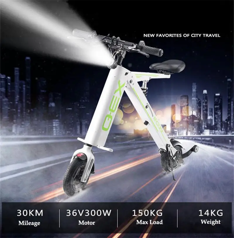 Foldable Electric Skateboard Two Wheels Electric Scooters 10 Inch 300W 36V Off Road Adult Lightweight Electric Scooter Bike (8)