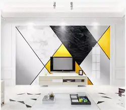 Пользовательские фото обои для стен 3 d фрески обои современные абстрактные золотые геометрические Мраморные ТВ фоновые обои
